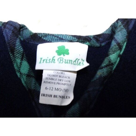 Irish Bundles 6-12 Mo. Boys Jacket Navy With Plaid Trim Vintage With Tags - Picture 2 of 6